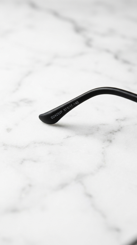 عینک آفتابی مردانه پرسول (Persol) مدل D24 | فریم فلزی دو پل مشکی با عدسی پلاریزه و UV400