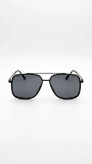 عینک آفتابی مردانه پرسول (Persol) مدل D24 | فریم فلزی دو پل مشکی با عدسی پلاریزه و UV400